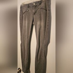 CAbi Charcoal Skinny Jeans with Zipper Details